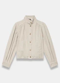 Neutral Cotton Blend Jacket