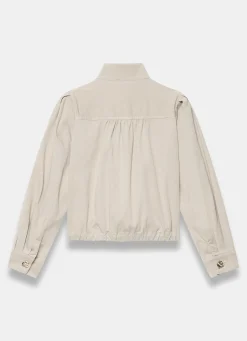 Neutral Cotton Blend Jacket
