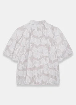 Neutral Cotton Jacquard Striped Shirt