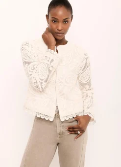 Neutral Crochet Paisley Jacket
