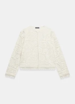 Neutral Crochet Paisley Jacket