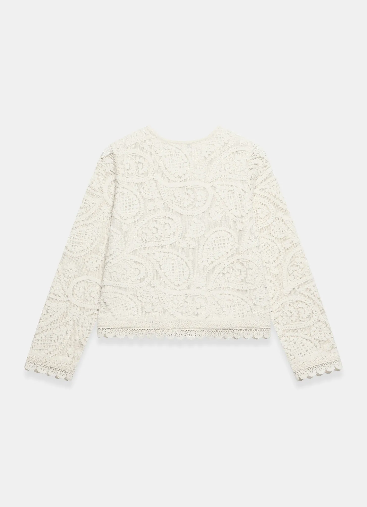 Neutral Crochet Paisley Jacket