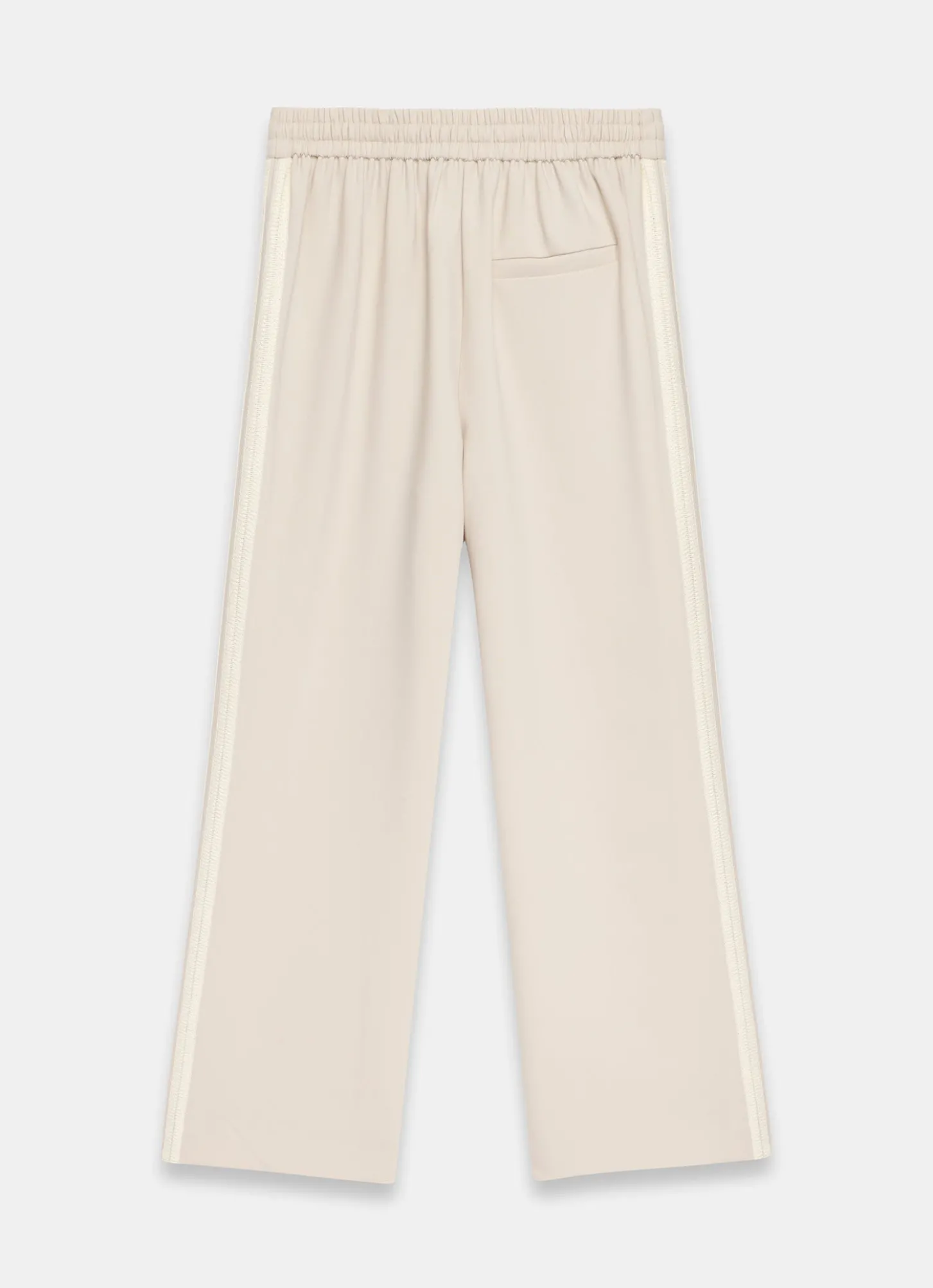 Neutral Crochet Side Stripe Wide Joggers