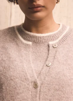 Neutral Double Layer Knit Cardigan