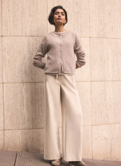 Neutral Double Layer Knit Cardigan