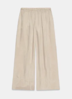 Neutral Drawstring Wide Leg Trousers