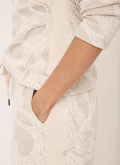Neutral Jersey Jacquard Wide Trousers