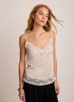Neutral Lace Detail Camisole Top