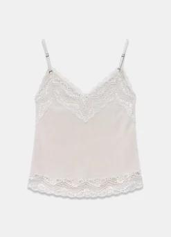 Neutral Lace Detail Camisole Top