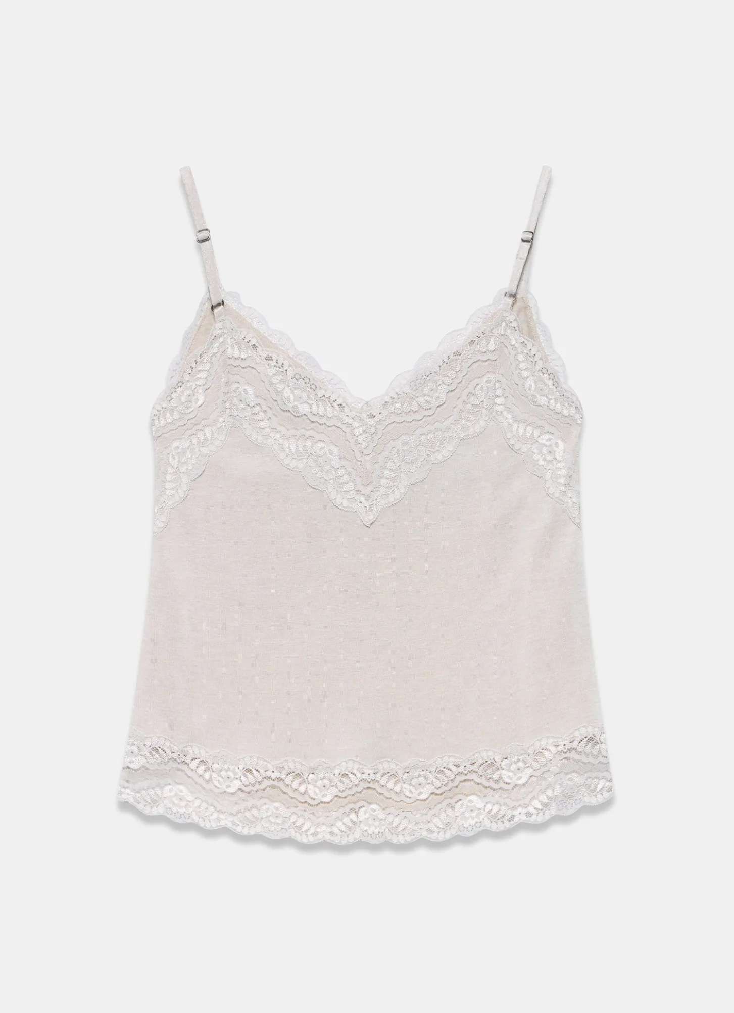 Neutral Lace Detail Camisole Top