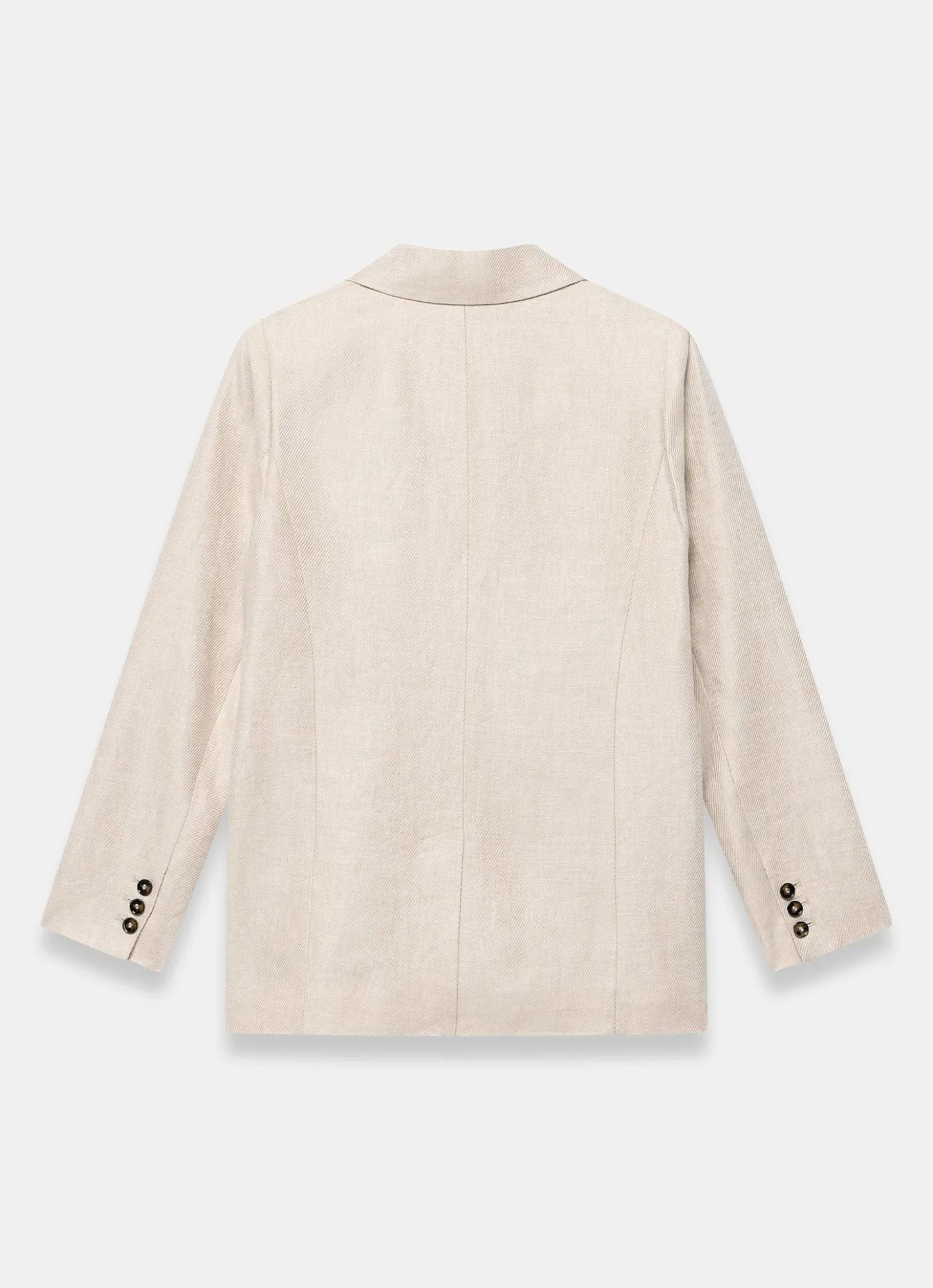 Neutral Linen Double Breasted Blazer