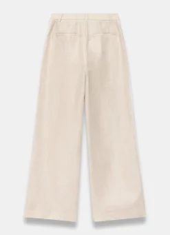 Neutral Linen Side Stripe Trousers