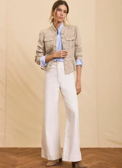 Neutral Military Peplum Jacket