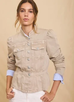 Neutral Military Peplum Jacket