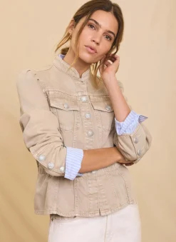Neutral Military Peplum Jacket