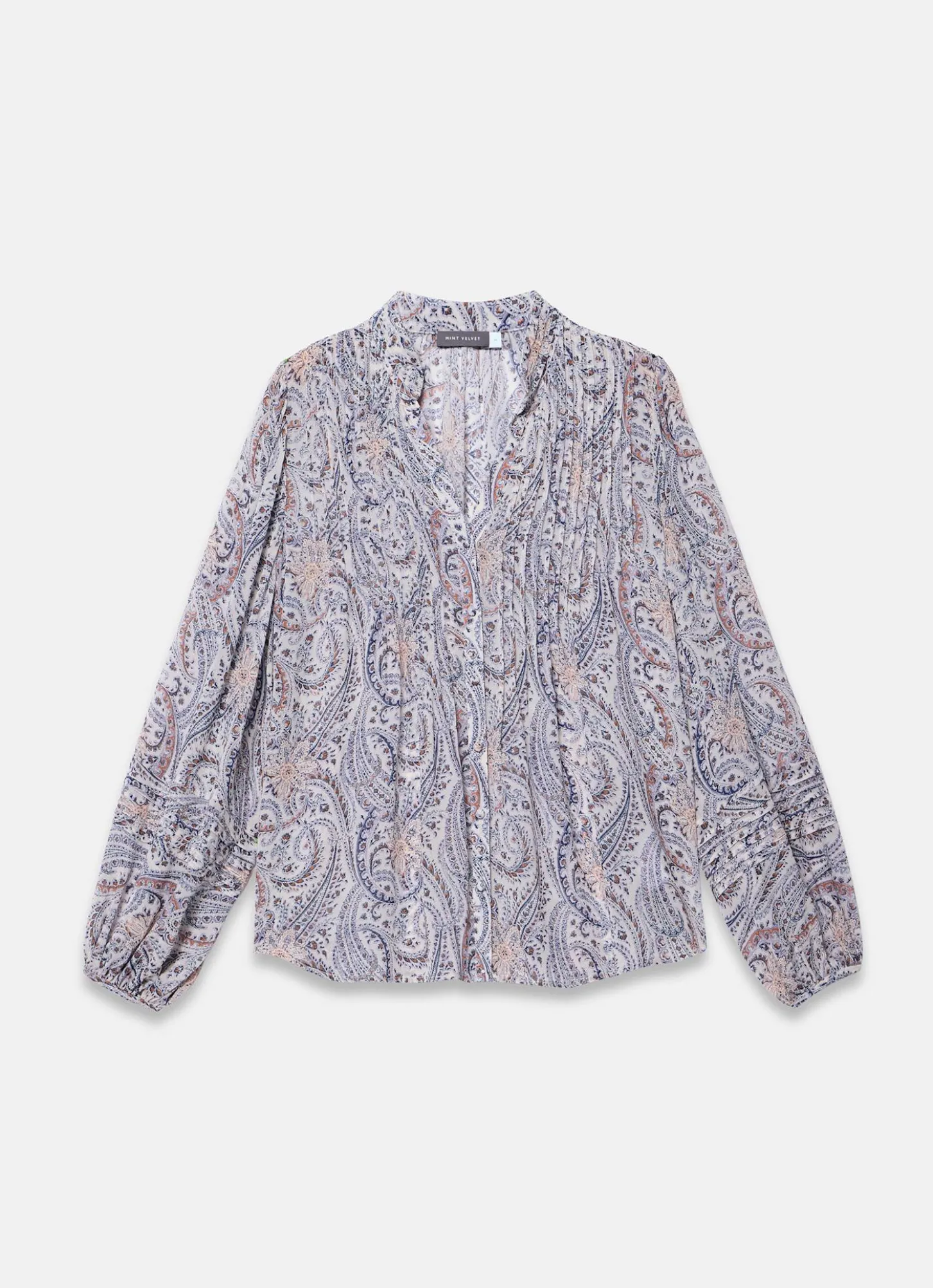 Neutral Paisley Print Blouse