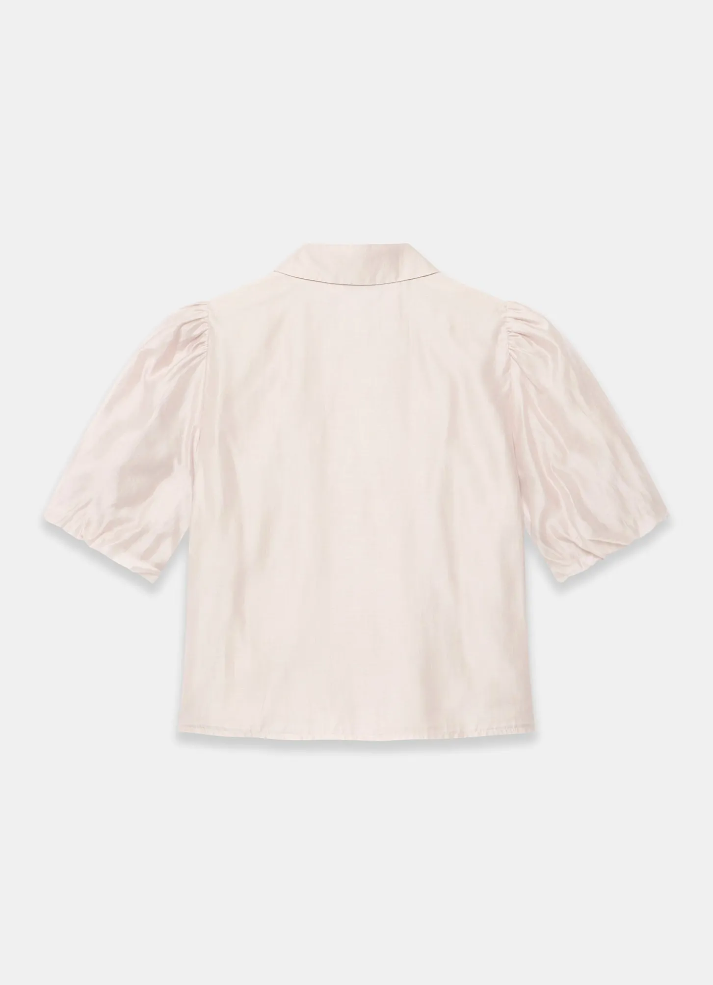 Neutral Puff Sleeve Smock Shirt