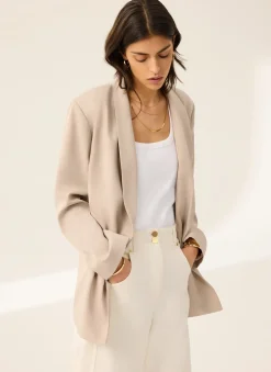 Neutral Single Breasted Blazer