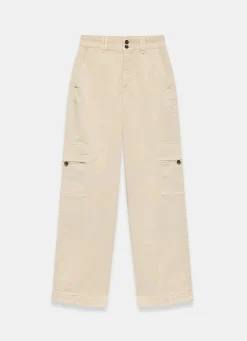 Neutral Straight Utility Chino Trousers