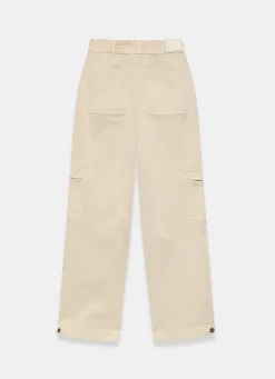 Neutral Straight Utility Chino Trousers