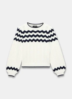 Neutral Striped Bow Back Jumper