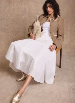 Neutral Suede Crochet Trim Jacket