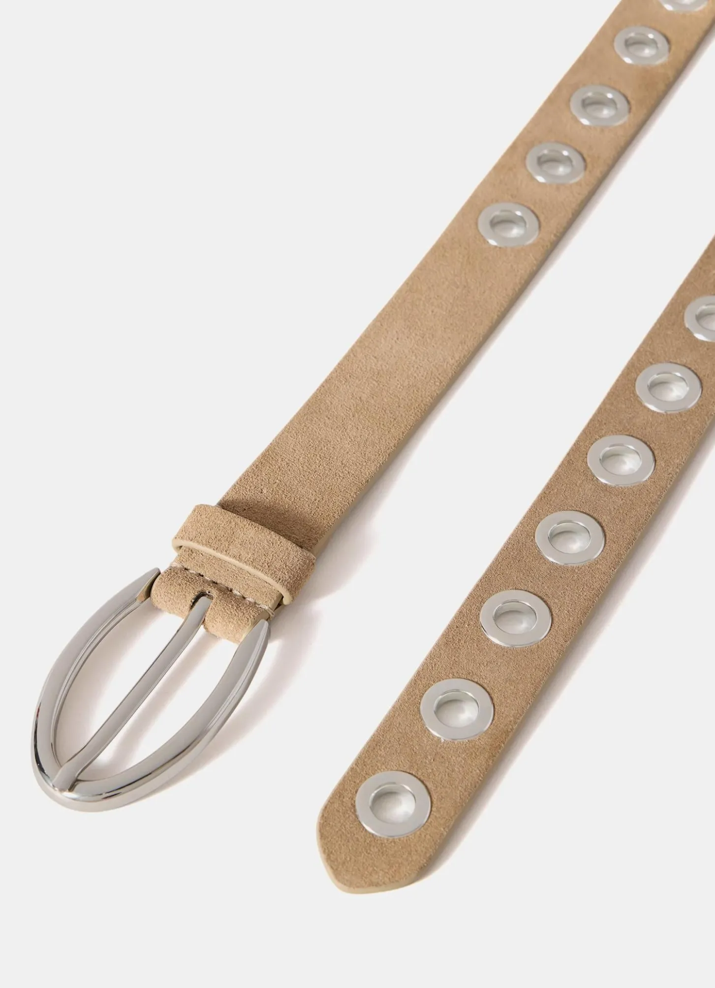 Neutral Suede Eyelet Belt