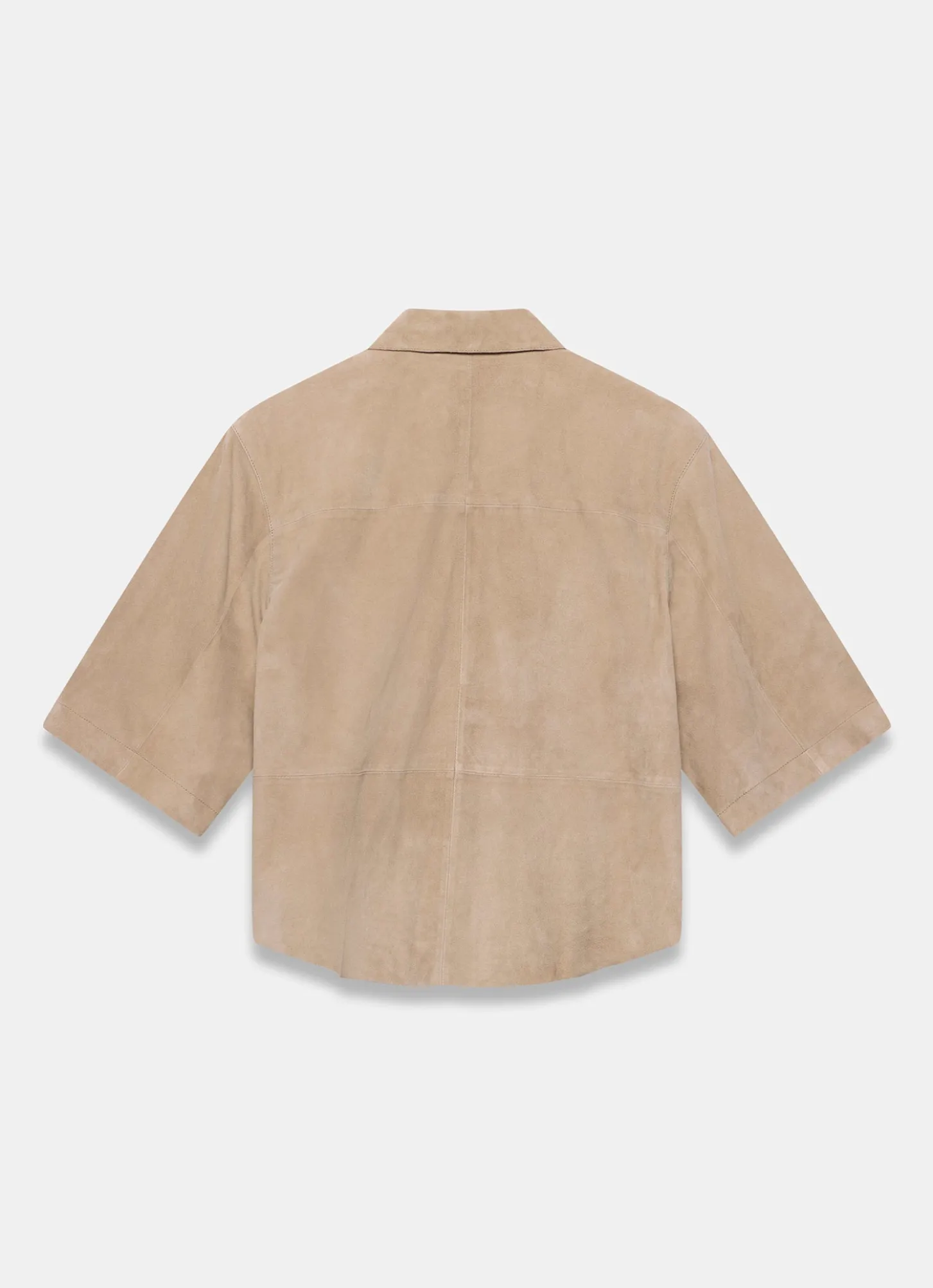 Neutral Suede Oversized Shirt