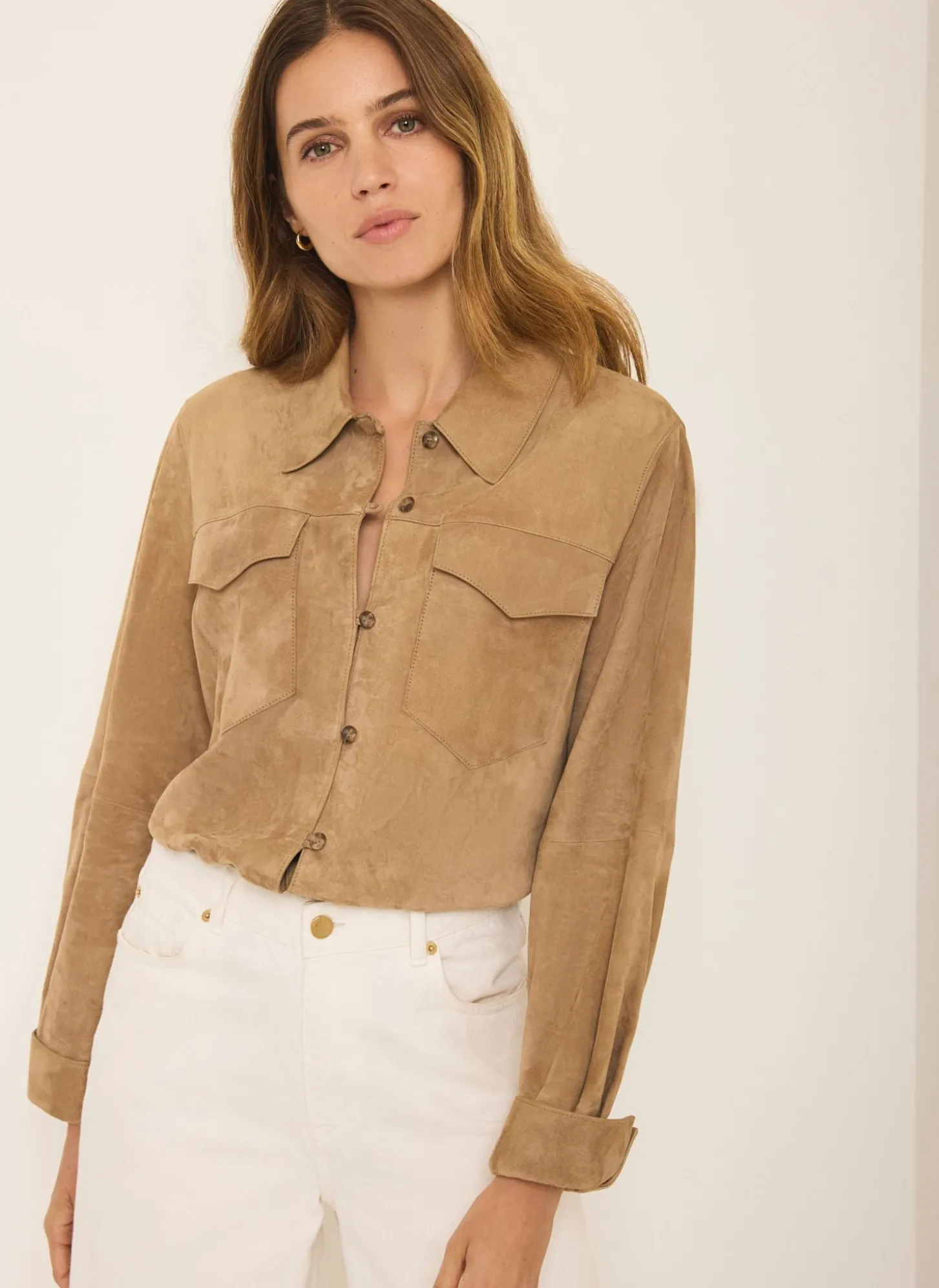 Neutral Suede Shirt