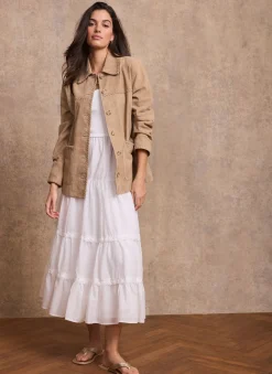 Neutral Suede Stitch Shacket