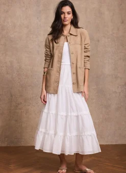 Neutral Suede Stitch Shacket
