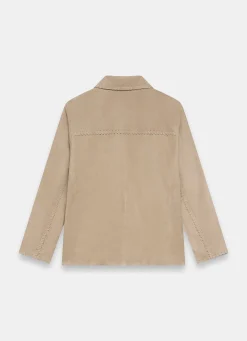 Neutral Suede Stitch Shacket