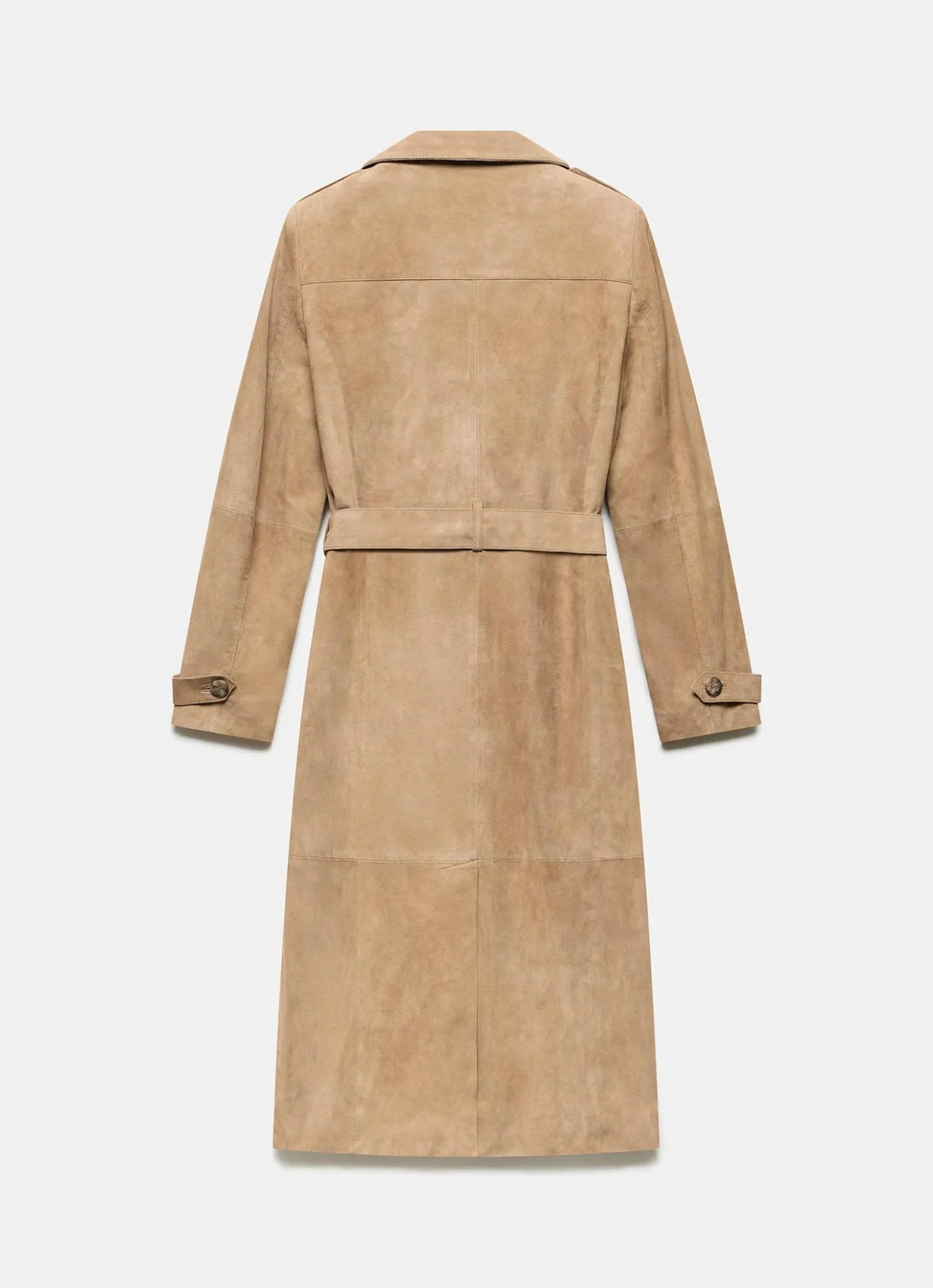 Neutral Suede Trench Coat