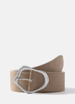 Neutral Suede Wide Belt