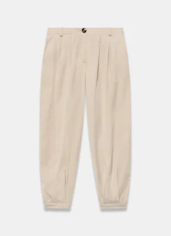 Neutral Tapered Balloon Trousers