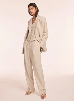 Neutral Tapered Buckle Detail Trousers