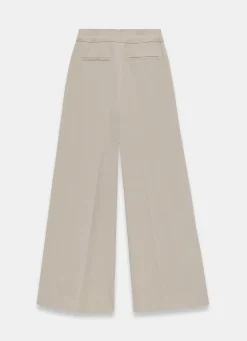 Neutral Tie Waist Wide Trousers