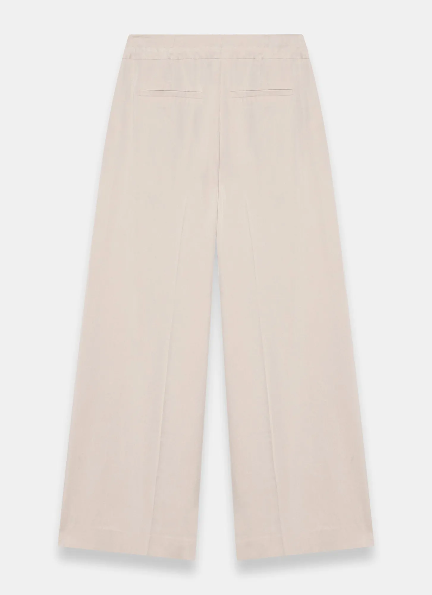 Neutral Tie Waist Wide Trousers