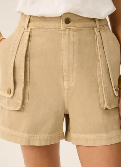 Neutral Utility Denim Shorts