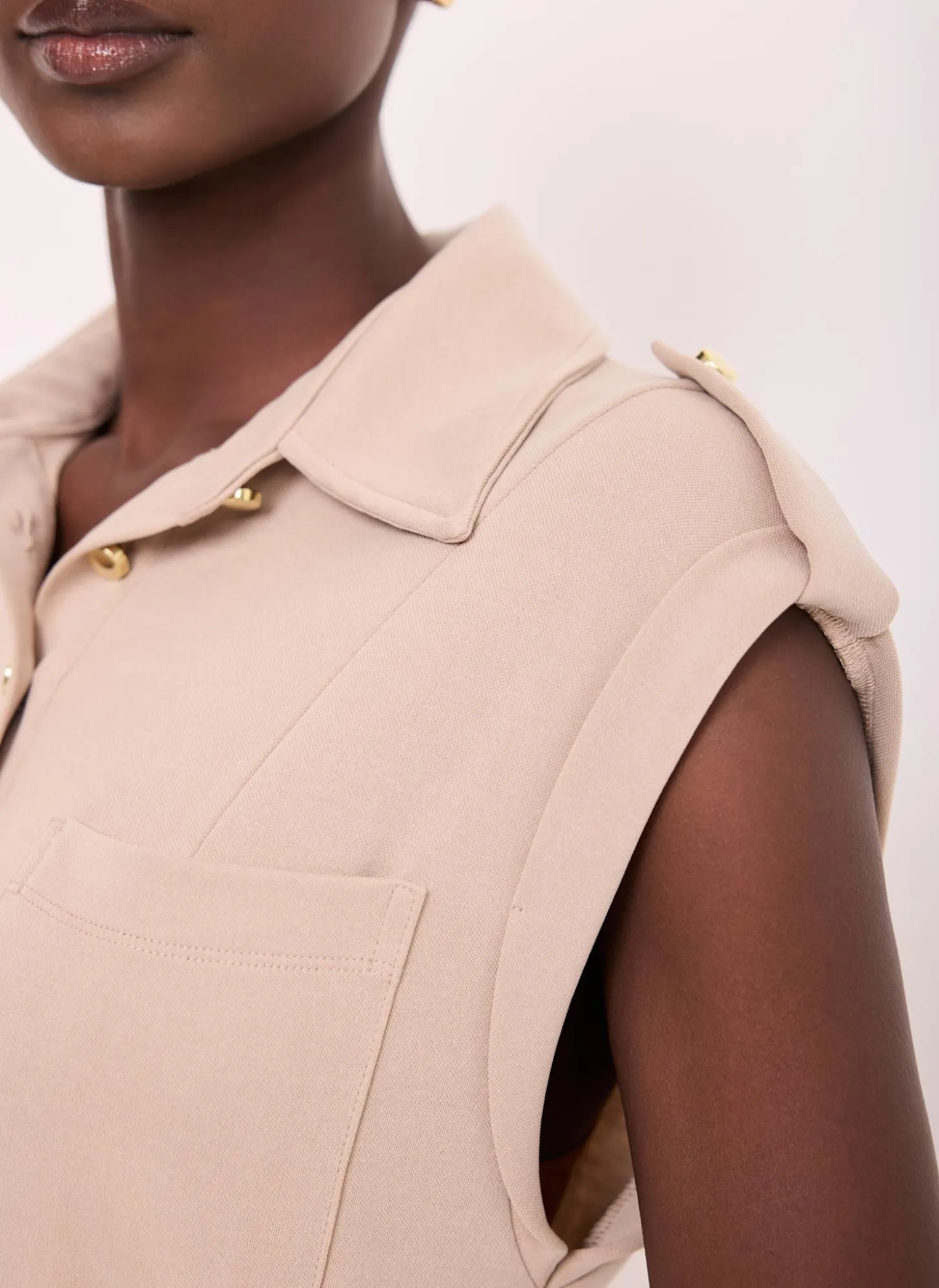Neutral Utility Midi Dress