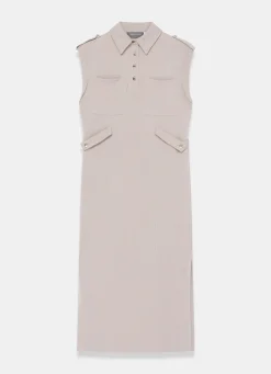 Neutral Utility Midi Dress