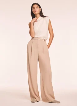 Neutral Waist Detail Wide Trousers