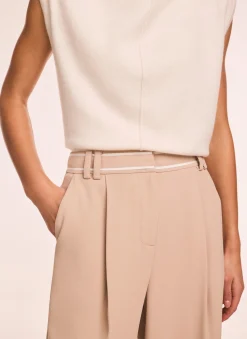 Neutral Waist Detail Wide Trousers