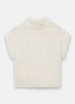Neutral Wool Blend Knit Top