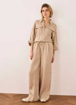 Neutral Zip Detail Blouse