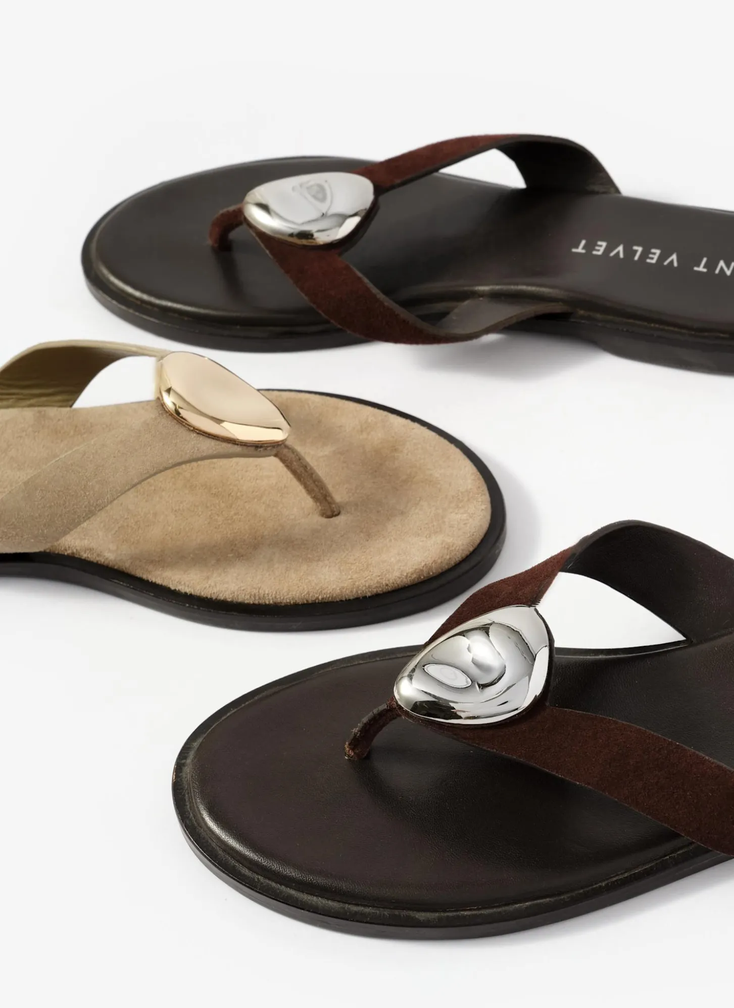 Nova Khaki Suede Flip Flop Sandals