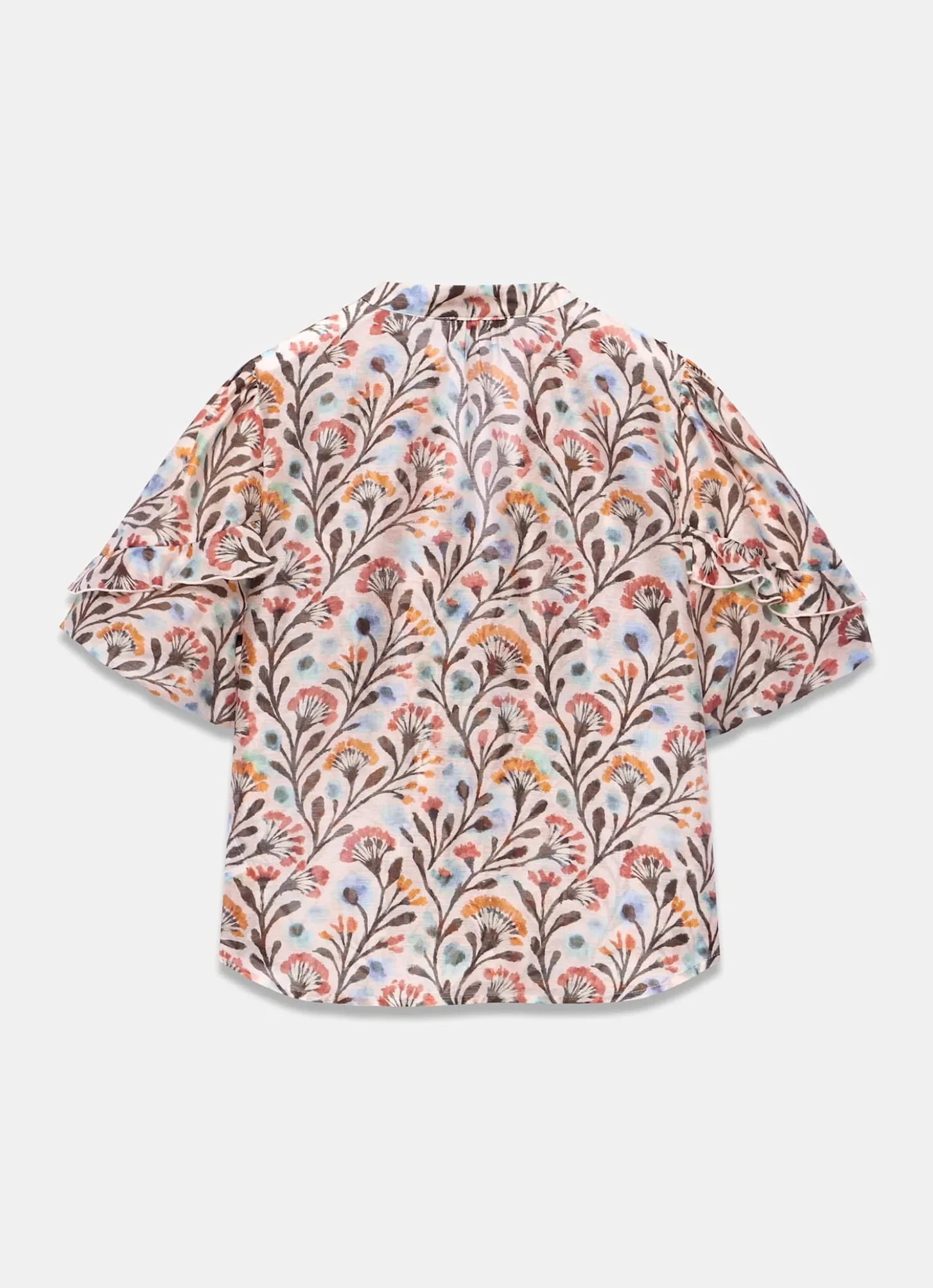 Orange Floral Print Blouse
