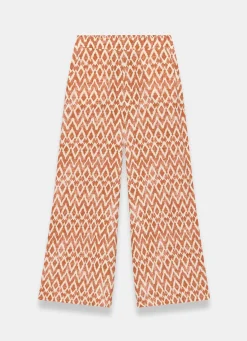 Orange Geo Print Wide Leg Trousers
