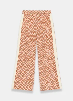 Orange Geo Print Wide Leg Trousers