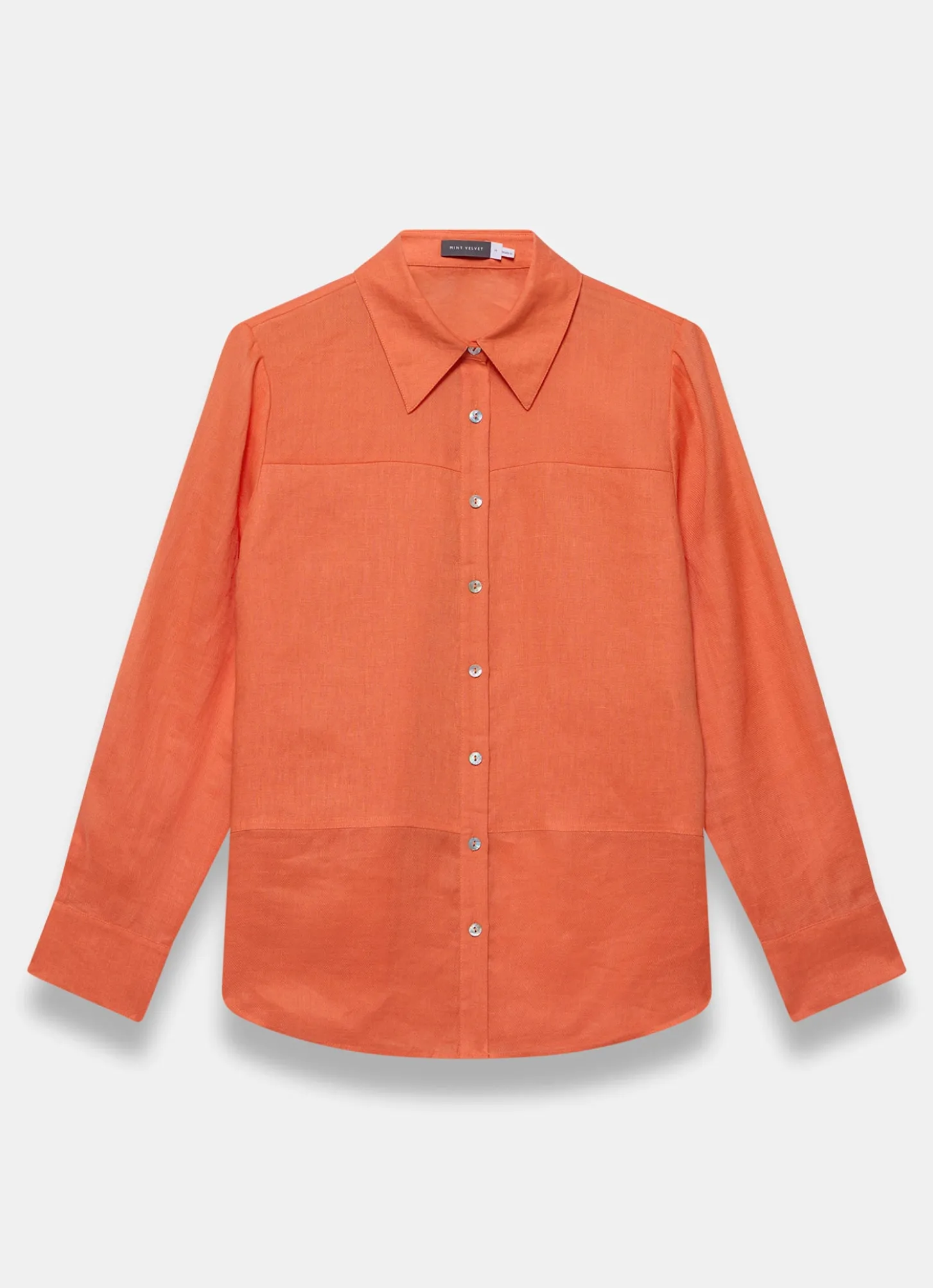 Orange Linen Blend Shirt